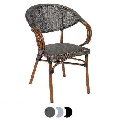chaise terrasse bistrot parisien gris foncé
