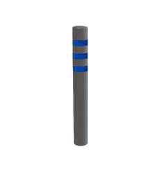 Potelet de protection gris à bandes bleues