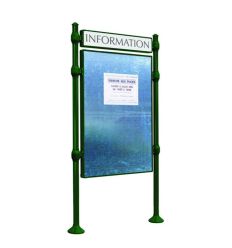Panneau d'affichage extérieur libre avec bandeau agora vert format portrait 16A4