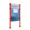 Panneau d'affichage extérieur libre avec bandeau agora rouge signalisation format portrait 16A4