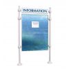 Panneau d'affichage libre avec poteaux et bandeau agora gris clair 24 A4 format paysage
