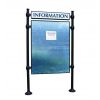 Panneau d'affichage libre avec poteaux et bandeau agora noir 24 A4 format paysage