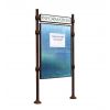 Panneau d'affichage libre avec poteaux et bandeau city marron format portrait 16 ou 24 A4