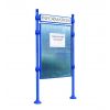 Panneau d'affichage extérieur avec poteaux et bandeau city bleu format portrait 16 ou 24 A4