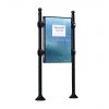 Panneau d'affichage libre extérieur sur poteaux boules noir format portrait