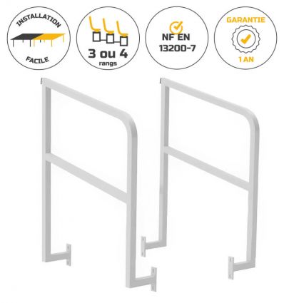 Garde-corps pour gradin en aluminium