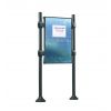 Panneau d'affichage libre sur poteaux dessus inox brossé gris procity format portrait