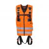 Harnais de sécurité avec gilet haute visibilité orange - face