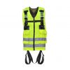 Harnais de sécurité avec gilet haute visibilité orange - face
