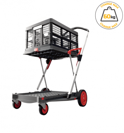 Chariot maintenance extincteur 60 kg plateau supérieur adaptable