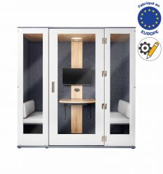 Cabine acoustique 2 personnes ouverture gauche vers droite