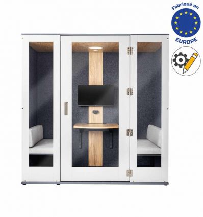 Cabine acoustique 2 personnes ouverture gauche vers droite