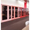 Cabine acoustique 4 personnes exemples coloris rose et rouge