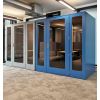 Cabine acoustique 4 personnes exemples coloris bleu et gris