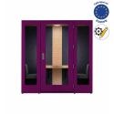 Photo : Cabine acoustique 4 personnes Noir - Sans système de verrouillage à code - Gauche vers droite (ouverture classique) - Sans - Sans écran mural - Sans - Sans