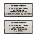 Photo : Plaque concession cimetière​ Plaque seule à visser
