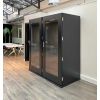 Cabine acoustique 1 personne avec station de travail exemples coloris noir