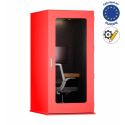 Photo : Cabine acoustique 1 personne avec station de travail Noir - Sans - Gauche vers droite (ouverture classique) - Sans écran mural - Sans - Sans