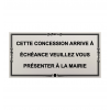 Plaque seule à visser format 100x200mm concession échue au cimetière