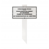 Plaque sur piquet en PVC concession échue au cimetière format 100x200mm