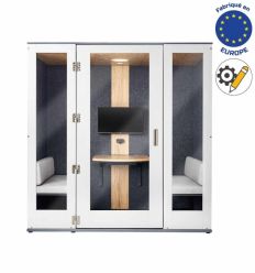 Cabine acoustique 2 personnes ouverture droite vers gauche