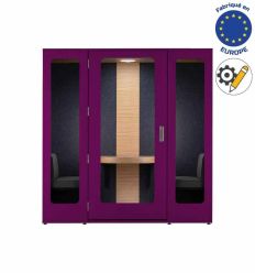 Cabine acoustique 4 personnes ouverture droite vers gauche