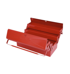 Boite à outils métallique vide ouverte