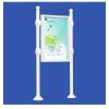 Panneau d'affichage extérieur avec vitrine simple face blanc sur poteaux boules