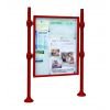 Panneau d'affichage avec vitrine simple face rouge pourpre gamme city format paysage