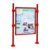 Panneau d'affichage avec vitrine simple face rouge signalisation gamme city format paysage