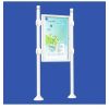 Panneau d'affichage avec vitrine simple face blanc sur poteaux modèle city format portrait 12 ou 24 A4