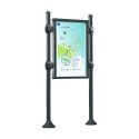 Photo : Panneau d'affichage extérieur avec vitrine double face Gris Procity - Agora - 12 A4 - H 800 x l 1200 mm