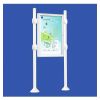 Panneau pour affichage extérieur sur pieds avec vitrine double face blanc modèle agora