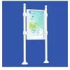 Panneau d'affichage libre avec vitrine double face sur pieds modèle city blanc format portrait