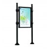 Panneau d'affichage libre sur poteaux boules avec vitrine double face noir