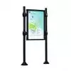Panneau d'affichages sur poteaux avec vitrine double face noir modèle inox brossé