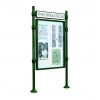 Panneau d'affichage extérieur avec vitrine simple face et bandeau modèle city format portrait vert