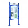 Panneau d'affichage extérieur avec vitrine simple face et bandeau modèle city format portrait bleu