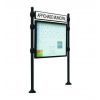 Panneau d'affichage extérieur avec vitrine simple face et bandeau modèle agora format paysage noir