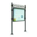 Photo : Panneau d'affichage extérieur avec vitrine simple face et bandeau Gris Procity - Agora - Avec - Vierge - 12 A4 - H 800 x l 1200 mm