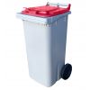 Conteneur 120 litres couvercle rouge