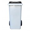 Conteneur 120 litres couvercle noir de face