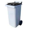 Photo : Conteneur Poubelle 120 litres Noir - Fermé - Sans