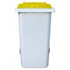 Conteneur Poubelle 240 litres avec couvercle jaune de face