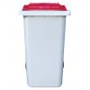 Conteneur Poubelle 240 litres avec couvercle rouge de face