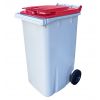 Conteneur Poubelle 240 litres avec couvercle rouge