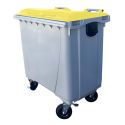 Photo : Conteneur Poubelle 770 litres Jaune - Fermé - Sans