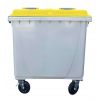 Conteneur Poubelle 770 litres couvercle jaune de face