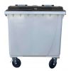 Conteneur Poubelle 770 litres couvercle noir de face