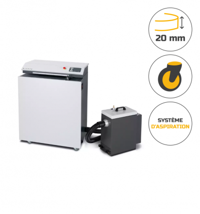 Broyeur carton 20 mm avec système d'aspiration